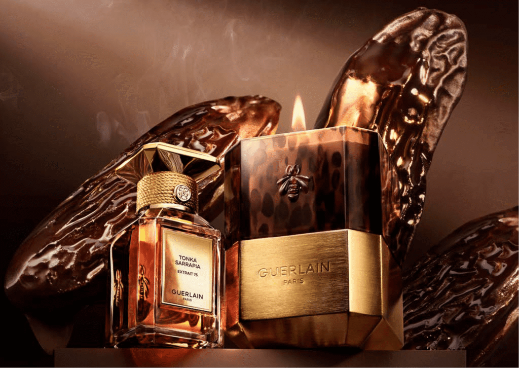 Vela cafe con dorado y fragancia cafe con notas de Tonka Sarrapia 